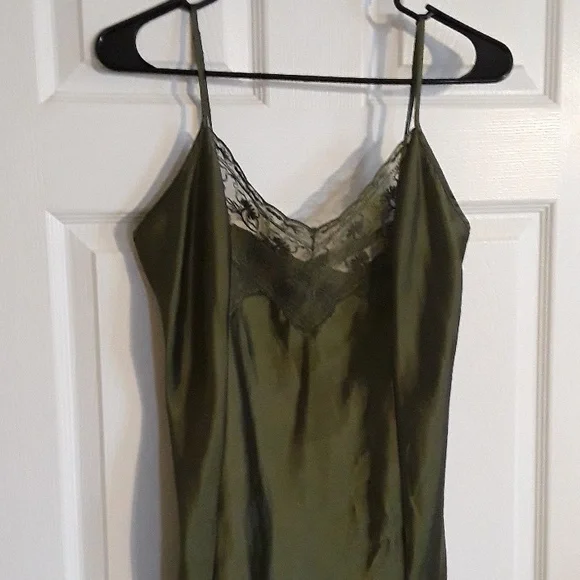 Victoria's Secret vintage Olive slip mesh lace satin lingerie dress - Picture 3 of 11